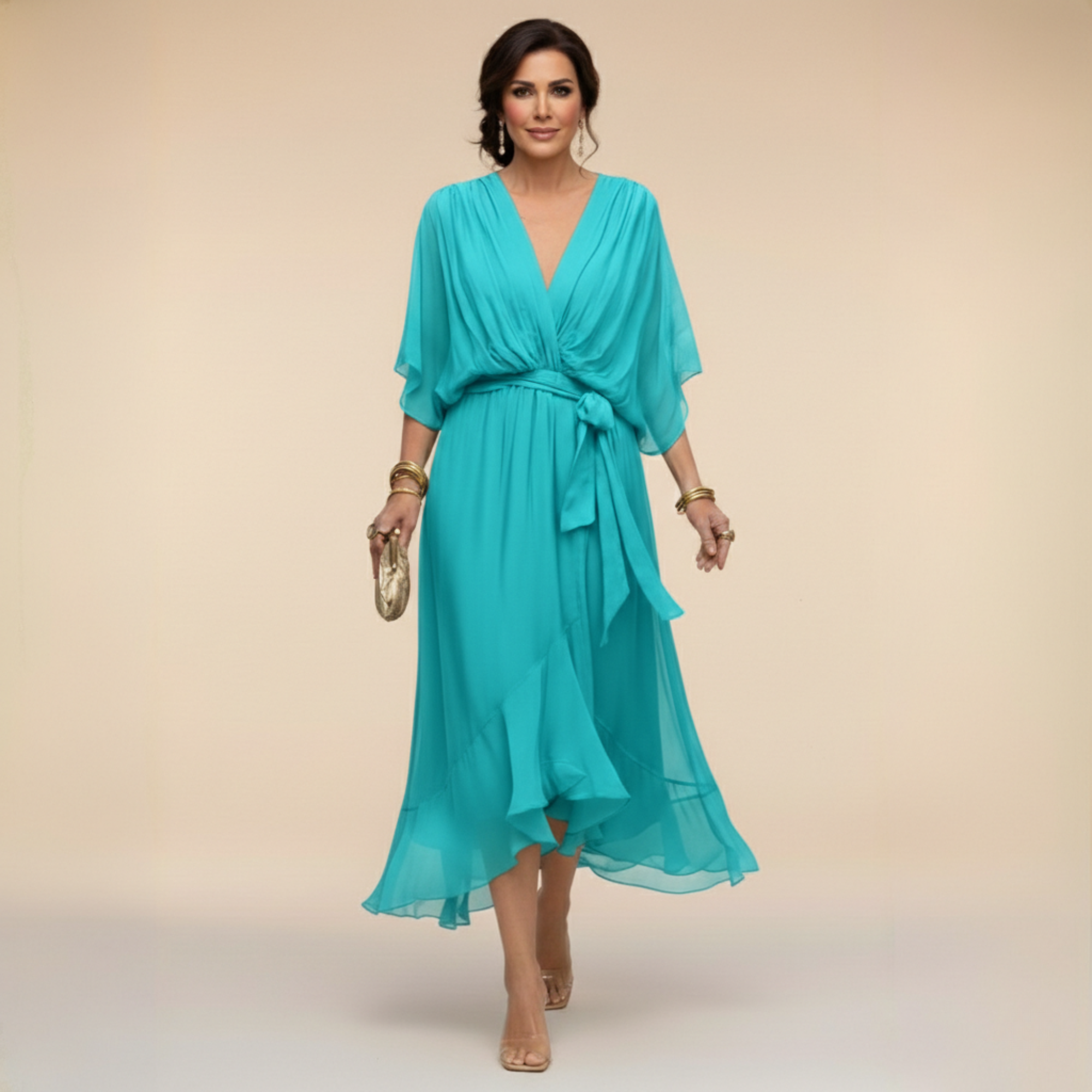 Serena™ | V-loot jurk met etherische elegantie