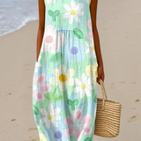 Erin | Pastel Bloesem Midi Jurk