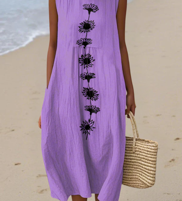 Emma | Violet Bloom Midi Dress