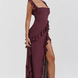 Cia | Jurk met ruffles en charme