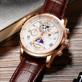 Luxe Chronograaf Horloge met Echt Leren Band