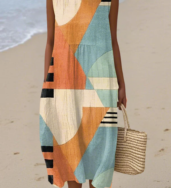 Iris | Geometrische Midi-jurk