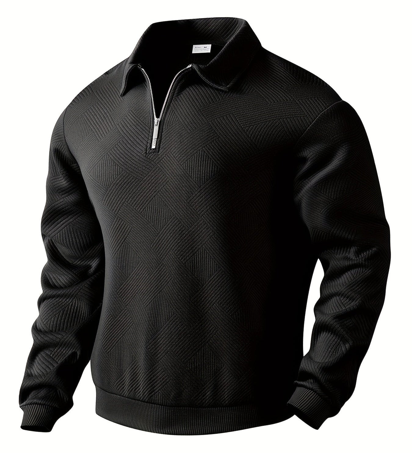 James™ - Vintage Geometrisch Ontwerp Sweater Met Rits