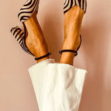 Zebrina™ | Sandalen met middelhoge hak en zebrapatroon
