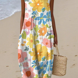 Ella | Pastel Bloemen Midi Jurk
