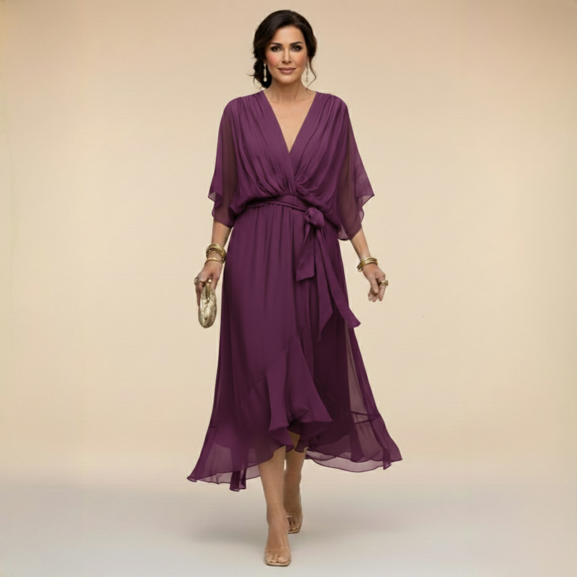 Serena™ | V-loot jurk met etherische elegantie