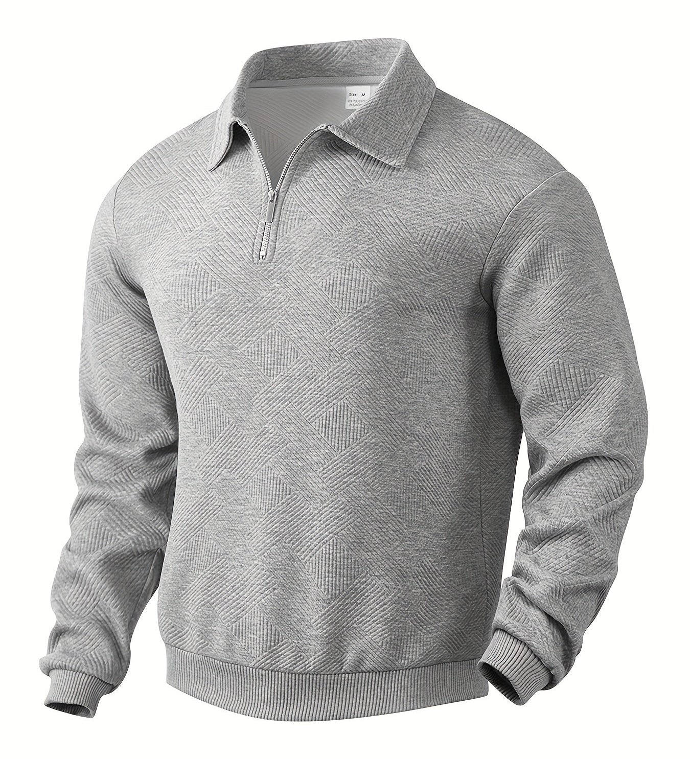 James™ - Vintage Geometrisch Ontwerp Sweater Met Rits