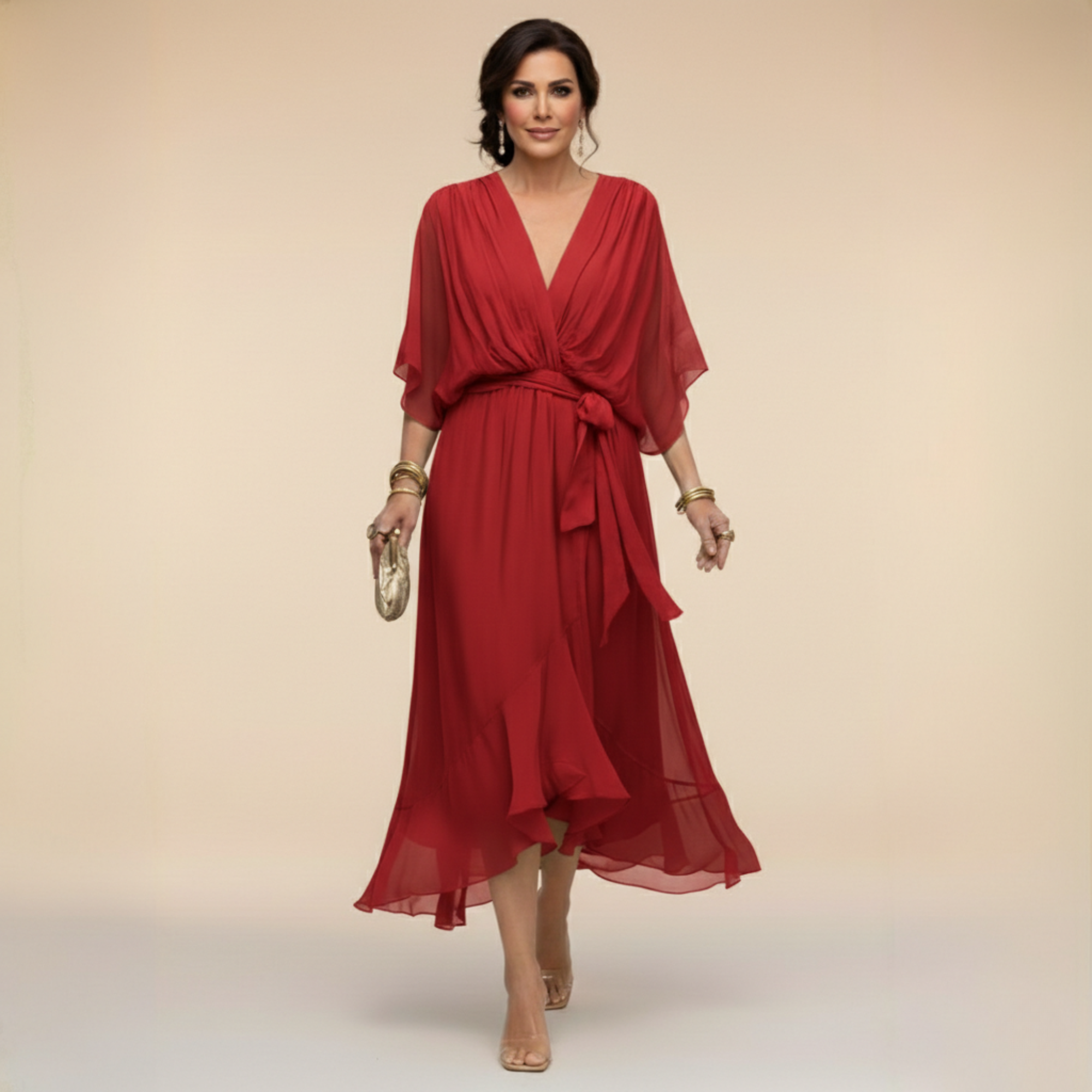 Serena™ | V-loot jurk met etherische elegantie