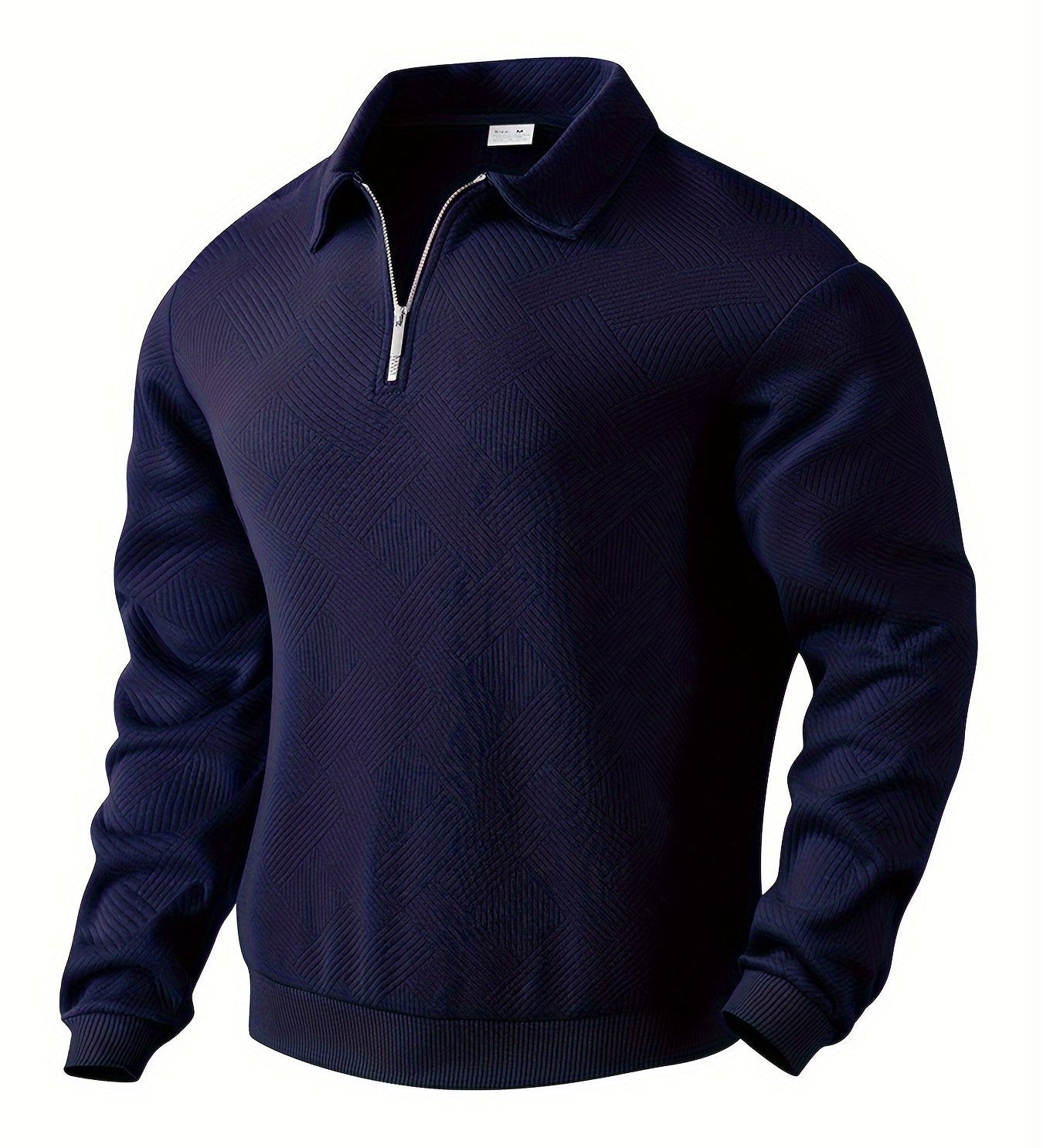 James™ - Vintage Geometrisch Ontwerp Sweater Met Rits