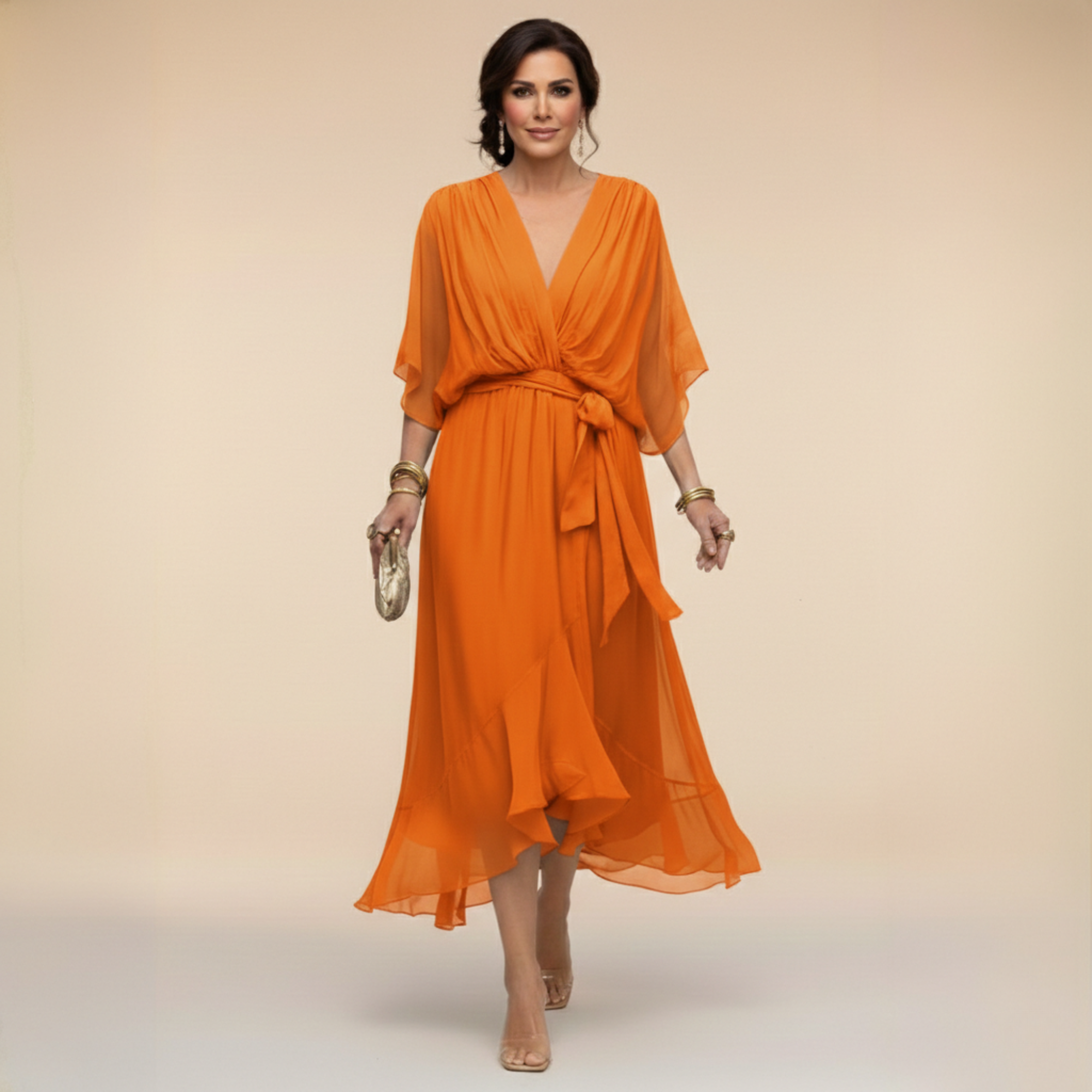Serena™ | V-loot jurk met etherische elegantie