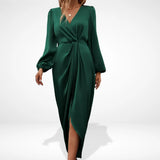Martina | Midi avondjurk met centrale draping