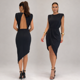 Alessia™ | Elegante jurk met gestructureerde asymmetrische lijn