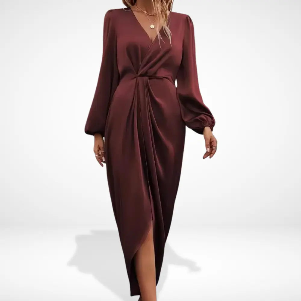 Martina | Midi avondjurk met centrale draping