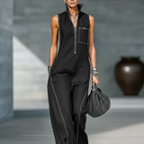 Mouwloze Dungaree met Witte Zoom