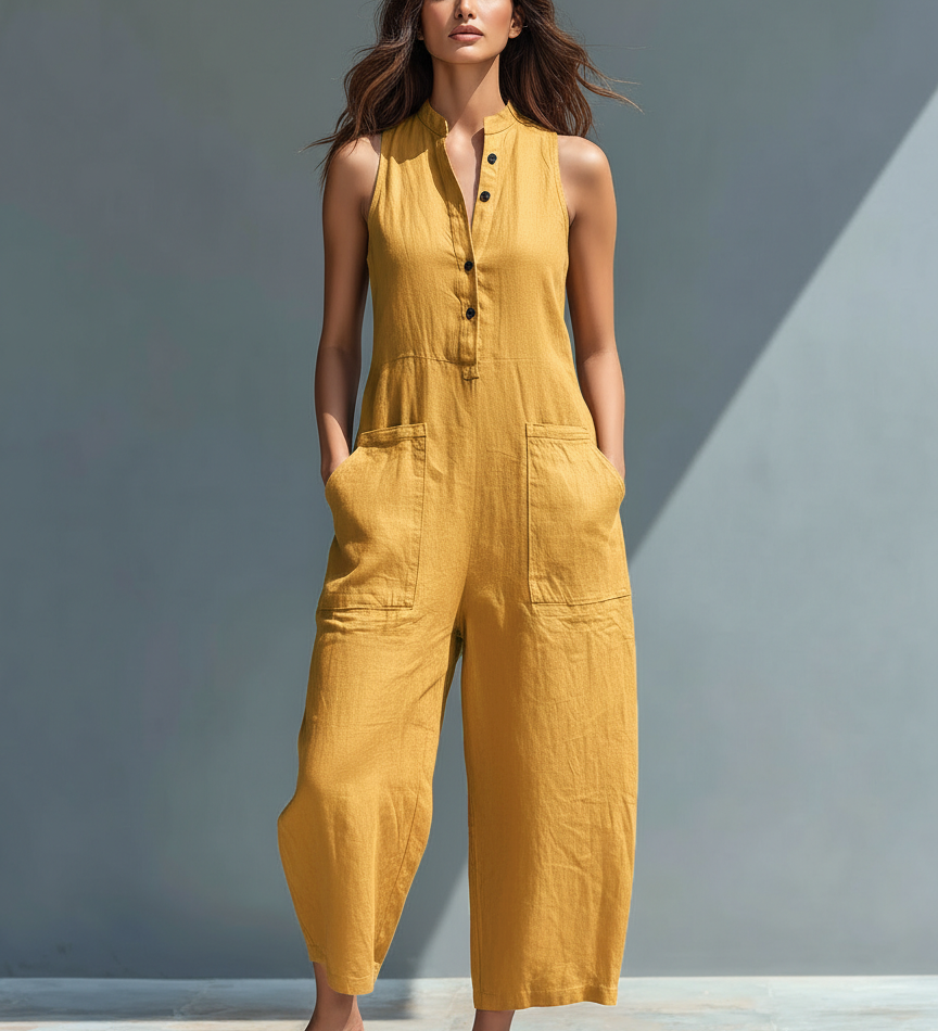 Mouwloze Linnen Dungaree