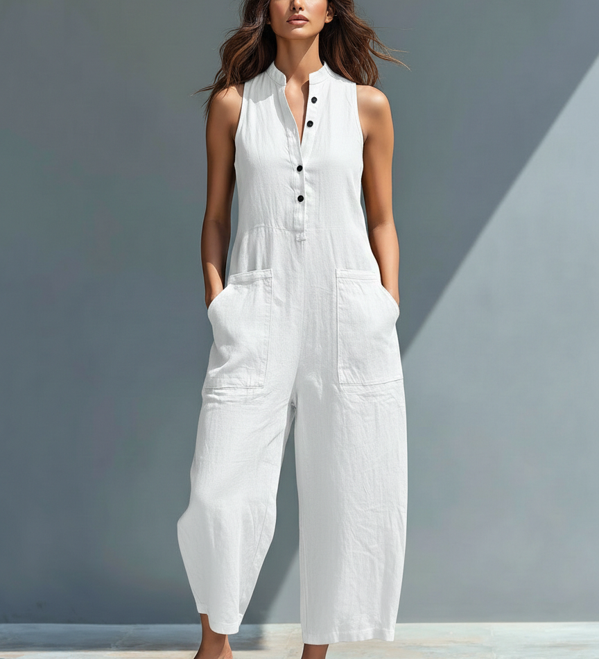 Mouwloze Linnen Dungaree