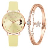Hemelse Maanfase Horloge en Armband Set
