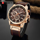 Strakke Quartz Horloge met Leren Band