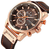 Strakke Quartz Horloge met Leren Band