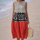 Juana | Midi Gestreepte Jurk