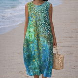 Zara | Midi-jurk met koraalprint