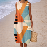 Iris | Geometrische Midi Jurk