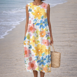 Ella | Midi-jurk met pastel bloemen