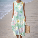 Irene | Midi-jurk met pastelbloemen