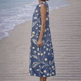 Estela | Mouwloze midi-jurk met vintage bloemen