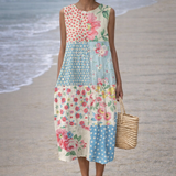 Valeria| Midi Jurk Patchwork