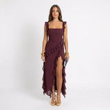 Cia | Jurk met ruffles en charme
