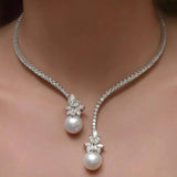Elegante en stralende collier met sterling zilveren parels