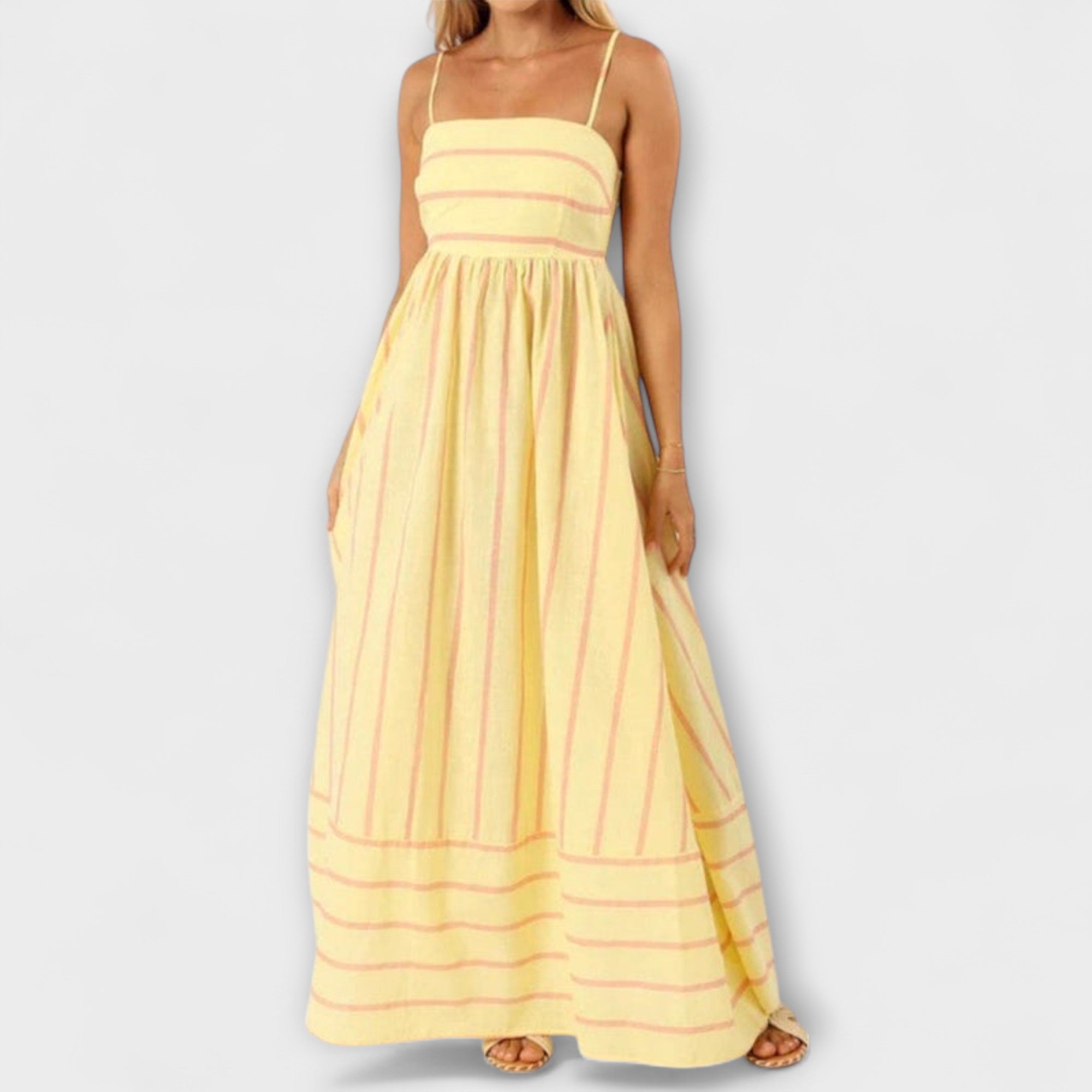 Rosa - Casual Gestreepte Jurk