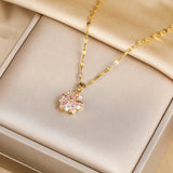 Collier Sakura Rose Romantique in Roestvrij Staal