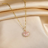 Collier Sakura Rose Romantique in Roestvrij Staal