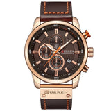 Strakke Quartz Horloge met Leren Band