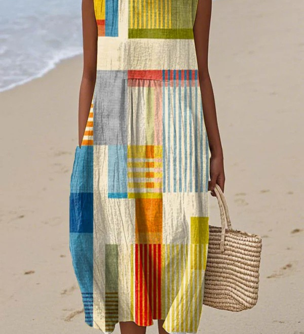 Eve | Geometrische Midi-jurk