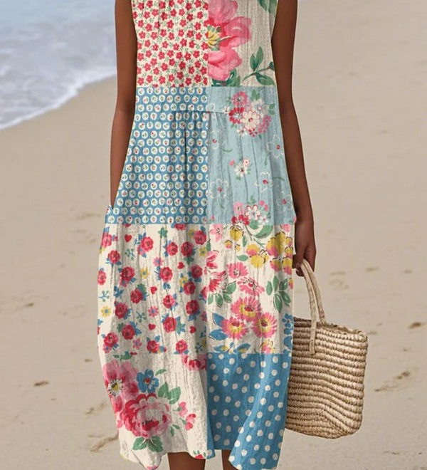 Anna | Patchwork Midi Jurk