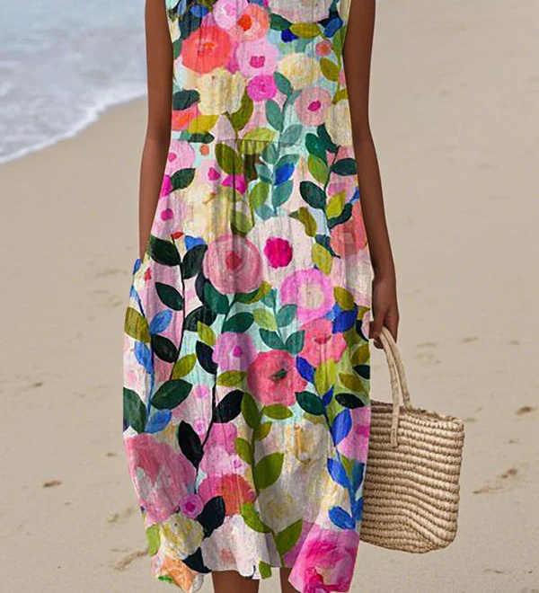 Ava | Bloemen Midi Jurk