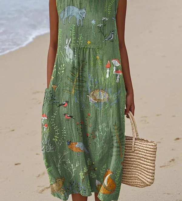 Hoop | Woodland Midi Jurk