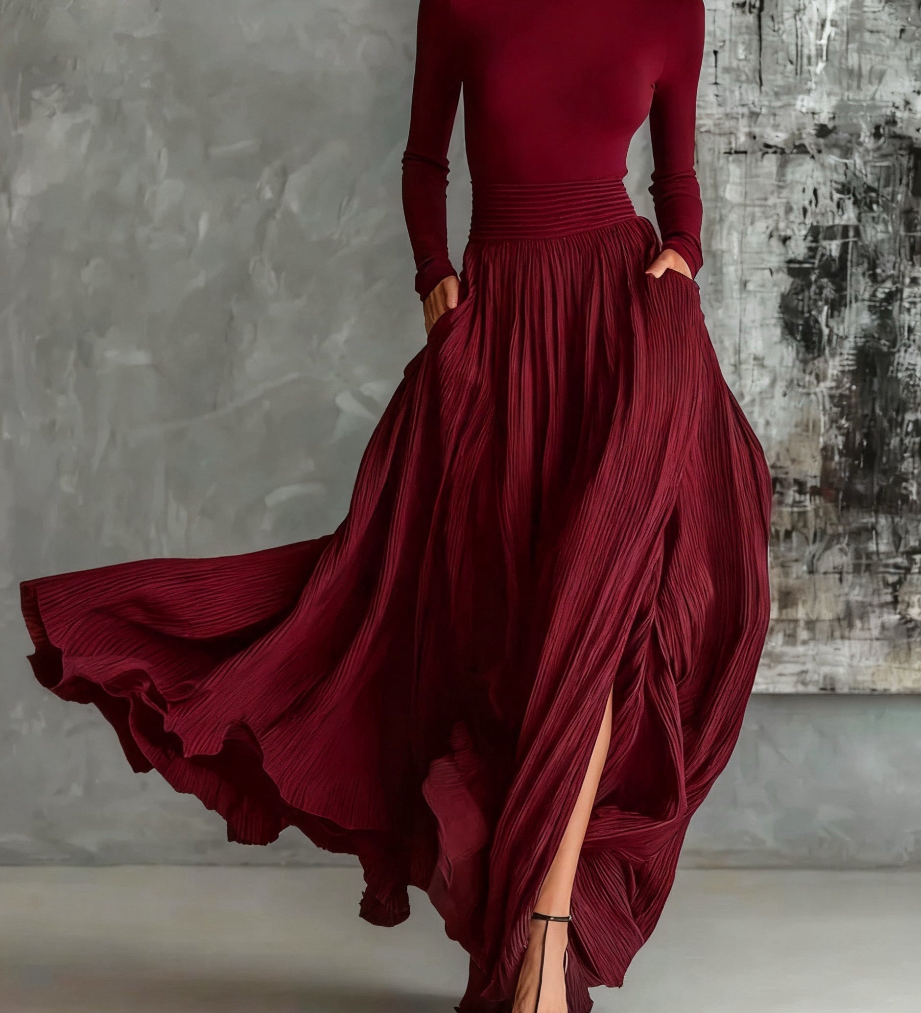 Eva™ | Elegante set met plissé rok