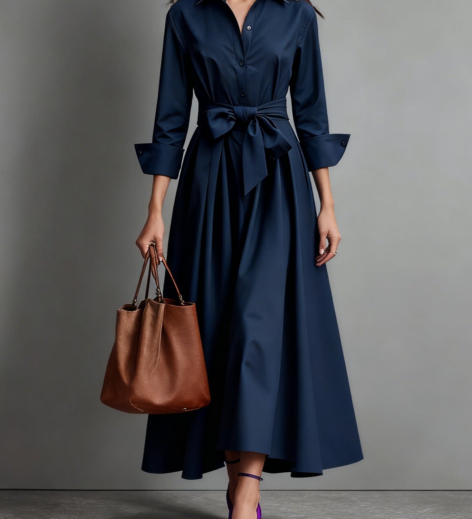 Marise™ | Elegante Maxi Jurk met Strikdetail