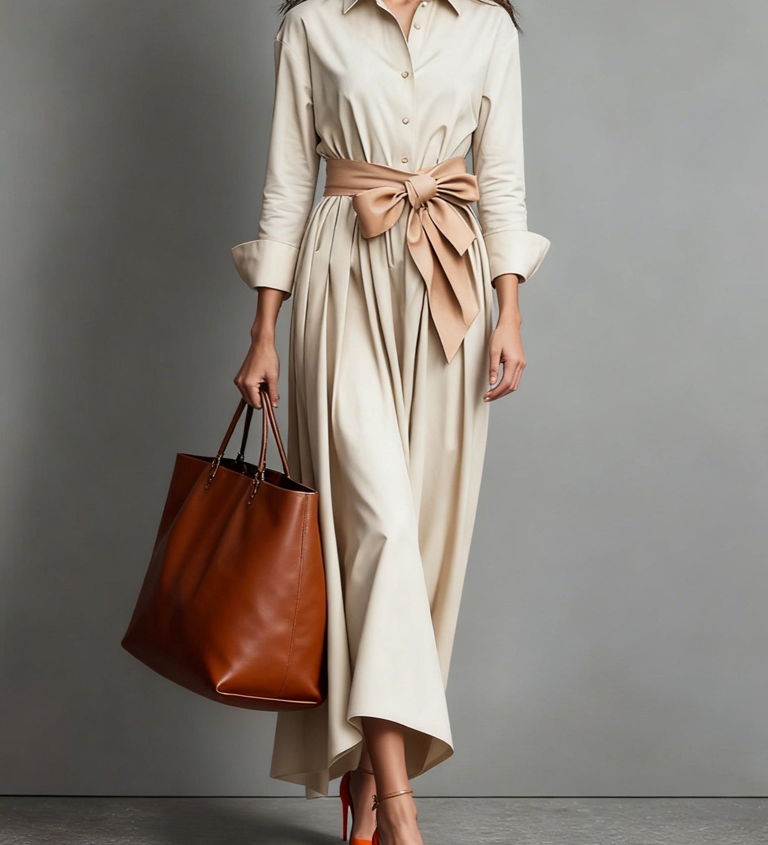 Marise™ | Elegante Maxi Jurk met Strikdetail