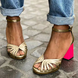 Milviana | Klassieke sandalen met enkelbandjes en open teen