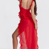 Cia | Jurk met ruffles en charme