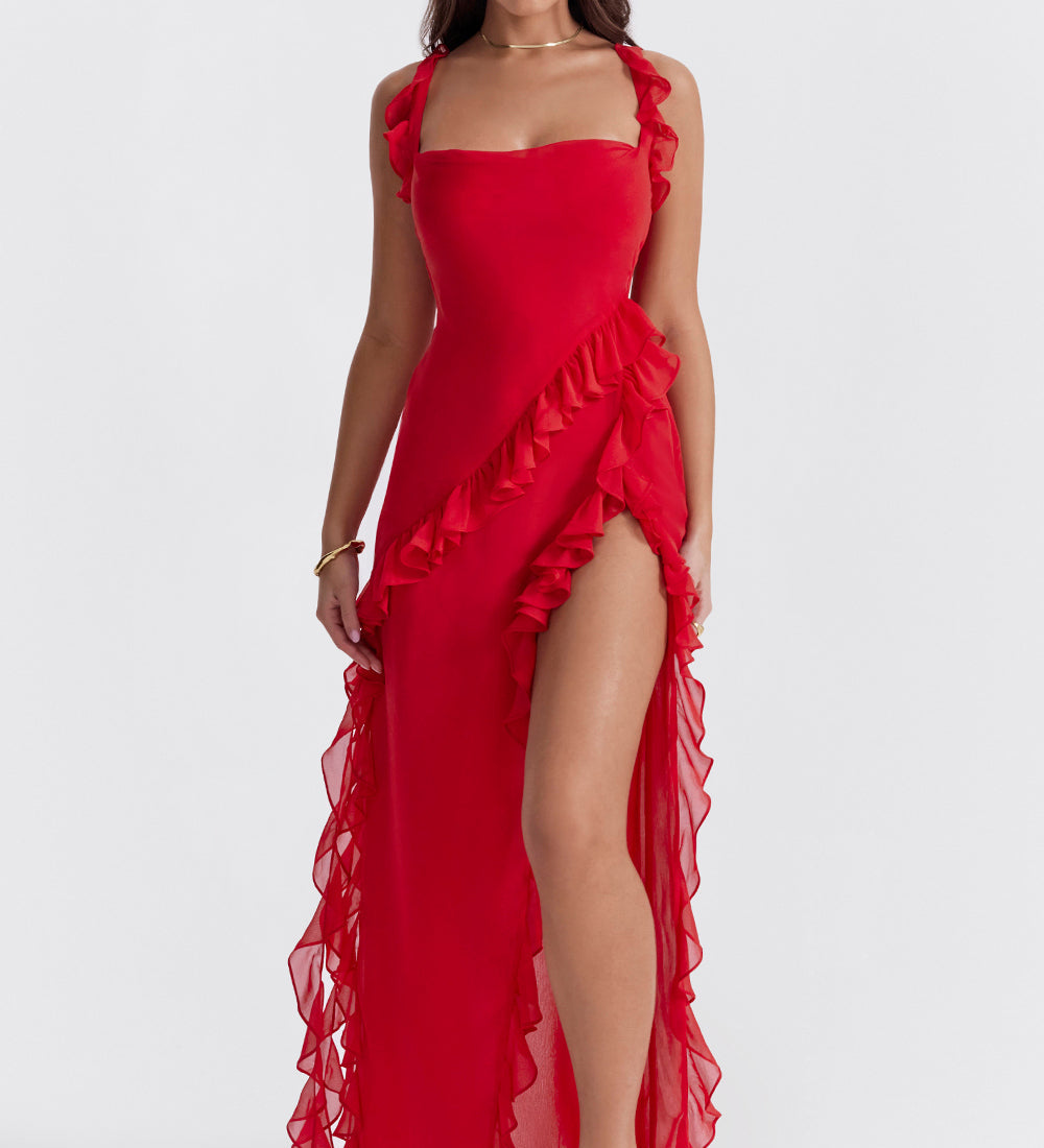 Cia | Jurk met ruffles en charme