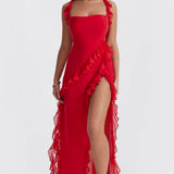 Cia | Jurk met ruffles en charme