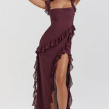 Cia | Jurk met ruffles en charme