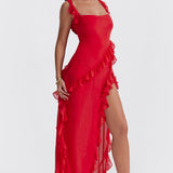 Cia | Jurk met ruffles en charme