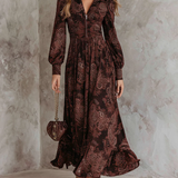 Ariane™ | Maxijurk met paisleyprint en tailleaccent